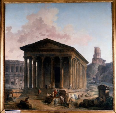 スクエアハウス、アリーナ、タワーマグネアニメスペインティングby Hubert Robert 作： Hubert Robert