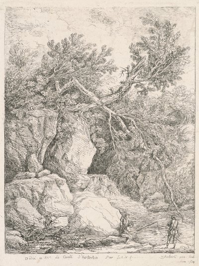 倒木のある風景 作： Hubert Robert