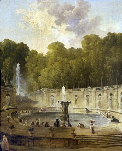 公園の洗濯婦たち - ユベール・ロベール（1733-1808）作 - 1775年頃 - 油彩・キャンバス - 56x45.5 - プチ・パレ、パリ市立美術博物館 作： Hubert Robert