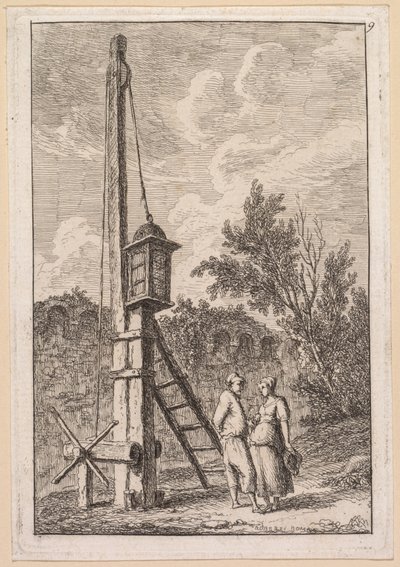 ローマの夕べ: ポスト 作： Hubert Robert