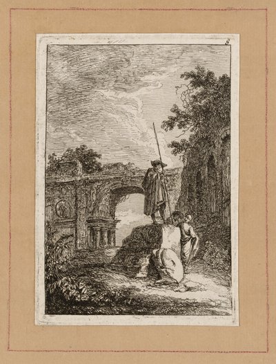 ローマの夕べからプレート 8 作： Hubert Robert