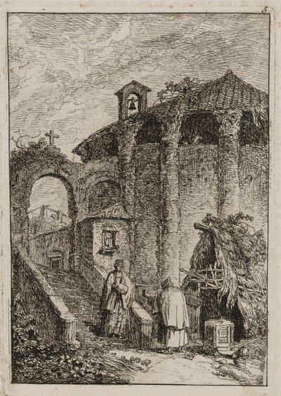 ローマの夕べ」のプレート5 作： Hubert Robert