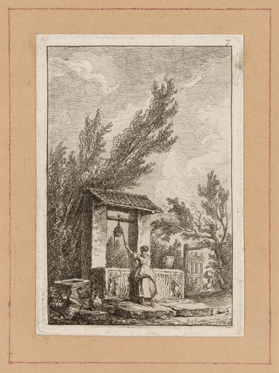 ローマの夕べからプレート 7 作： Hubert Robert