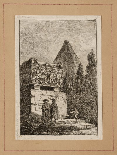 ローマの夕べからプレート 6 作： Hubert Robert