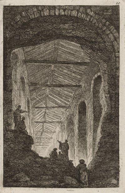 ローマの夜のプレートテン、1763-64 作： Hubert Robert