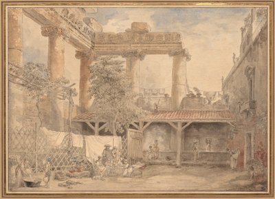 ローマ時代の遺跡、ヴィラ パンフィーリ 作： Hubert Robert