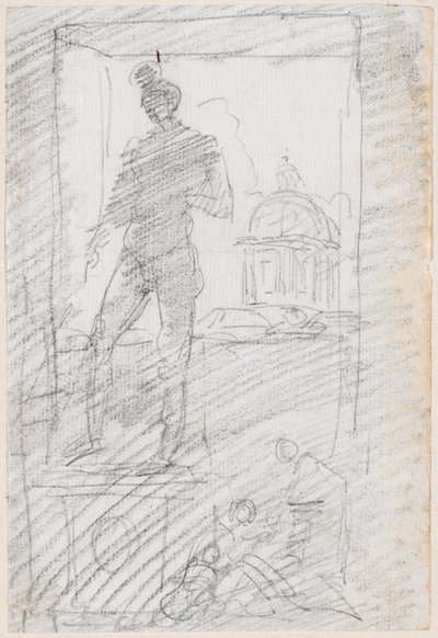 窓の前のヌード像 作： Hubert Robert