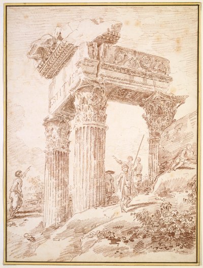 ウェスパシアヌス神殿 作： Hubert Robert
