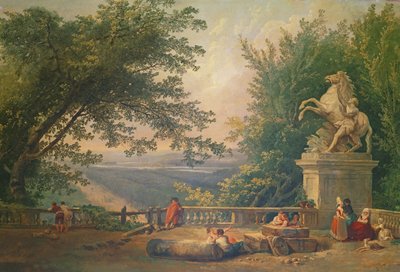 公園のテラス遺跡、1780年頃（キャンバスに油彩） 作： Hubert Robert