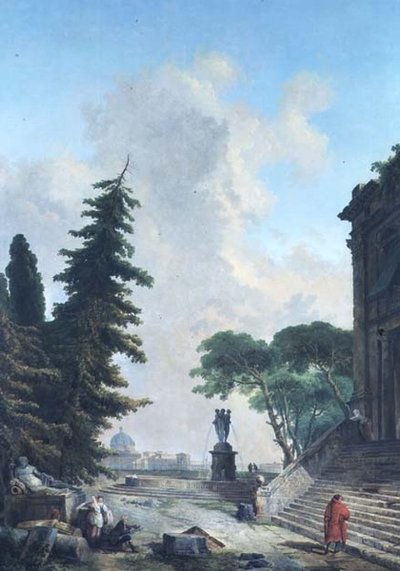 ローマ宮殿のテラス 作： Hubert Robert