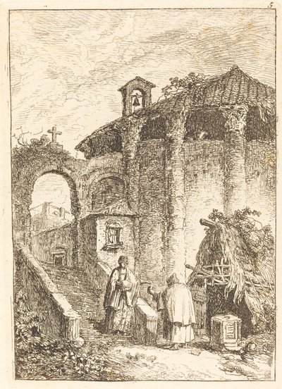 古代寺院 作： Hubert Robert