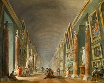 ルーブル美術館の壮大なギャラリー 作： Hubert Robert