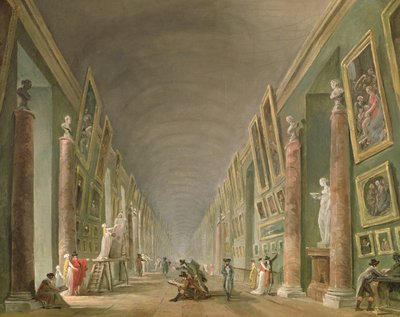1801年から1805年までのルーヴル美術館のグランドギャラリー（キャンバスに油彩） 作： Hubert Robert