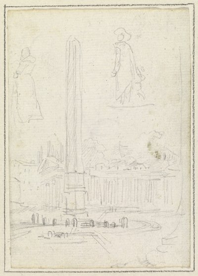 サンピエトロ広場のオベリスク 作： Hubert Robert