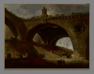 ザ オールド ブリッジ 作： Hubert Robert