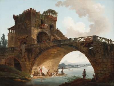 サラリオ橋、c。 1775年。 作： Hubert Robert