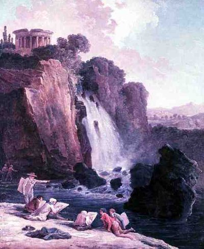 写生会（油彩・キャンバス） 作： Hubert Robert