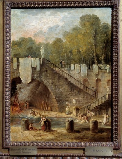 ユベール・ロベール（1733-1808）のウォッシュ・ペインティング オルレアン 作： Hubert Robert