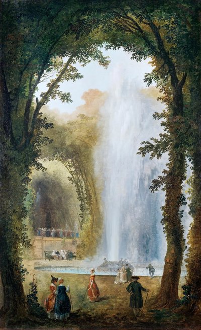 マルリー城のミューズグローブの噴水 作： Hubert Robert