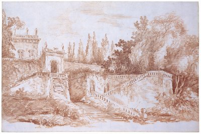 ヴィラマッテイの庭園の眺め 作： Hubert Robert