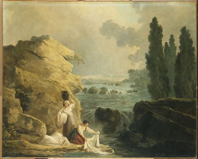 カスケードによるウォッシャーウーマン 作： Hubert Robert