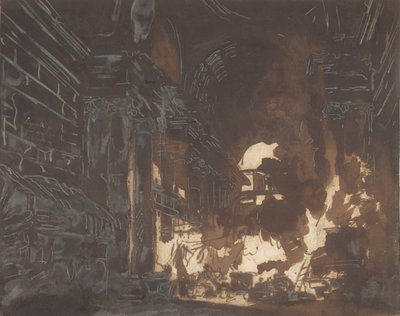 台無しにされたギャラリーのウォッシャーウーマン、カリフォルニア州。 1760年。 作： Hubert Robert