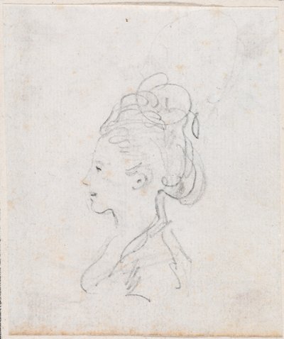 プロフィールの若い女性の頭 作： Hubert Robert