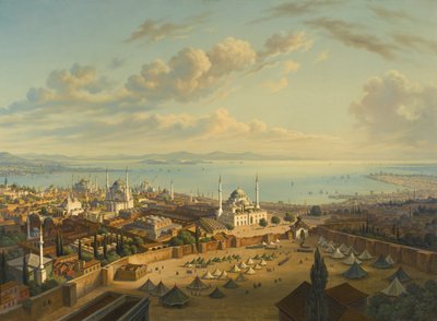 Beyazitの火の塔からコンスタンチノープル 作： Hubert Sattler
