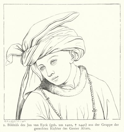 ヤン・ファン・エイクの「ヘント祭壇画」に描かれた正義の審判の一つ 作： Hubert and Jan van  Eyck