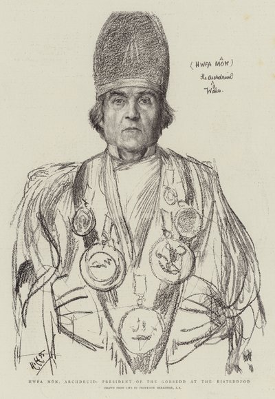 Hwfa Mon、Archdruid、EisteddfodでGorseddの社長 作： Hubert von Herkomer