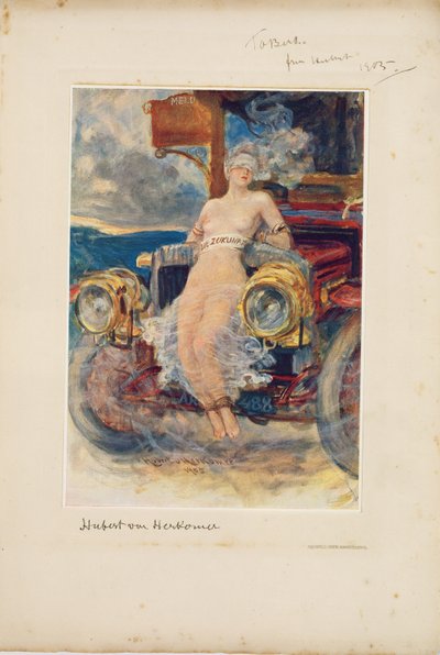 宴会プログラム「Die Zukunft」（「The Future」）1905（メニューカードのグラビア） 作： Hubert von Herkomer