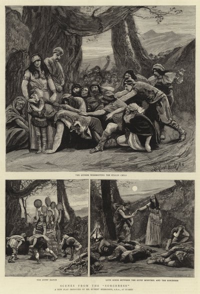 魔術師からのシーン 作： Hubert von Herkomer