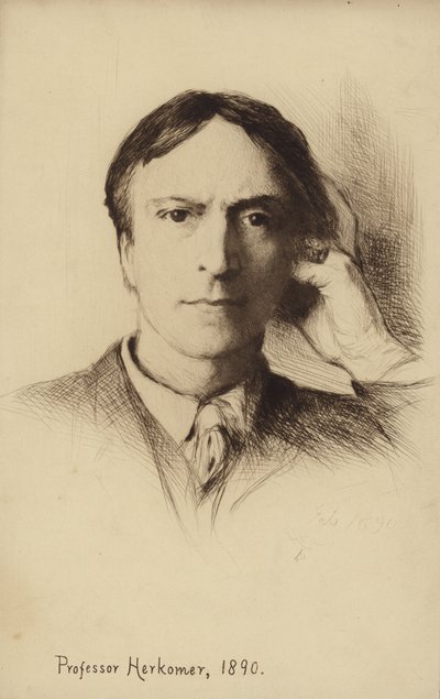 英国のアーティスト、ヒューバートヘルコマーのセルフポートレート 作： Hubert von Herkomer