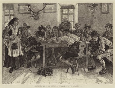 バイエルンアルプスのスケッチ、私、ヴィルツハウス 作： Hubert von Herkomer