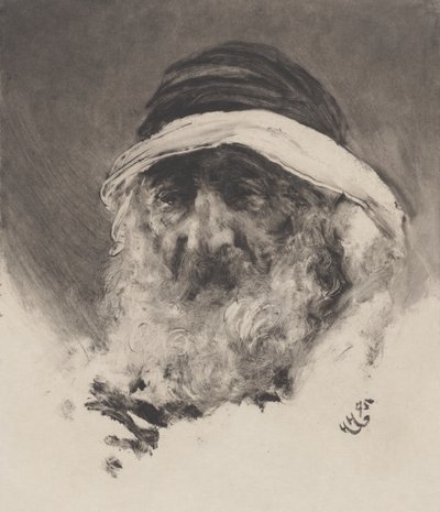 アラブの頭の研究、1895年。 作： Hubert von Herkomer