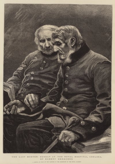最後の召集、チェルシー王立病院で日曜日 作： Hubert von Herkomer