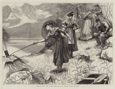 エコー、バイエルンアルプスの観光客 作： Hubert von Herkomer