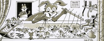 ネズミに泳ぎを教えるハロルド・ヘア 作： Hugh McNeill