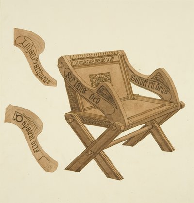 グラストンベリー修道院の古い椅子、1822年 作： Hugh ONeill