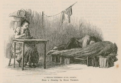 セントジャイルズ、ロンドンのセラーの長屋 作： Hugh Thomson