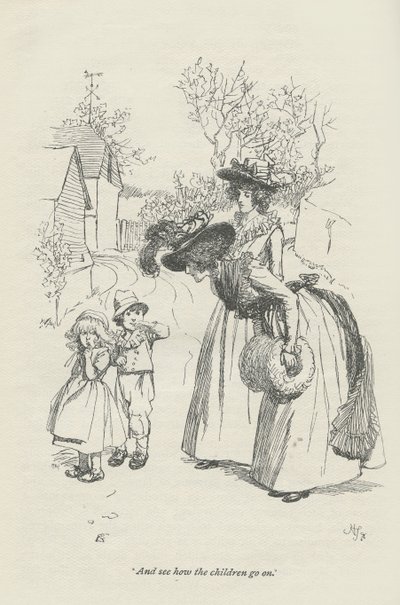 そして、子供たちがどのように進んでいるかを見てください、1896 作： Hugh Thomson