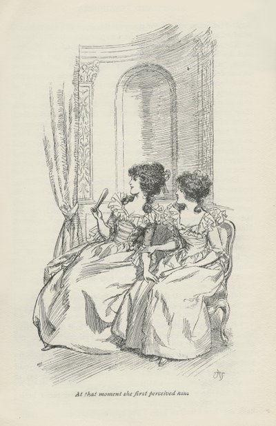 その瞬間、彼女は最初に彼を認識しました、1896 作： Hugh Thomson