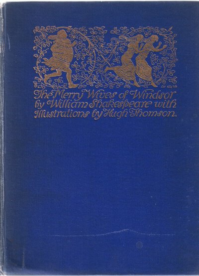 表紙デザイン、ウィンザーの陽気な妻たちのイラスト、1910 作： Hugh Thomson