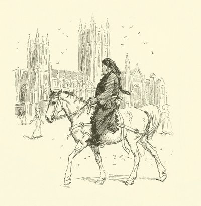 馬に乗ったGeoffrey Chaucer (litho) 作： Hugh Thomson
