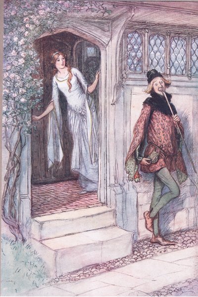 私は空腹ではない、ありがとう、ウィンザーの陽気な妻たちのイラスト、1910 作： Hugh Thomson