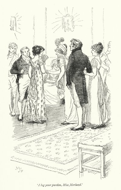 ジェーン・オースティンの「ノーサンガー・アビー」のイラスト（リトグラフ 作： Hugh Thomson