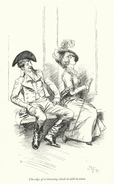 ジェーン・オースティンの「ノーサンガー・アビー」のイラスト（リトグラフ 作： Hugh Thomson