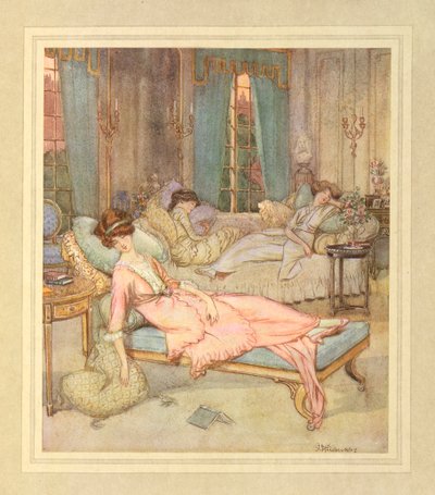 J. M. バリーの「称賛に値するクリクトン」より、眠っている 3 人の女性 作： Hugh Thomson