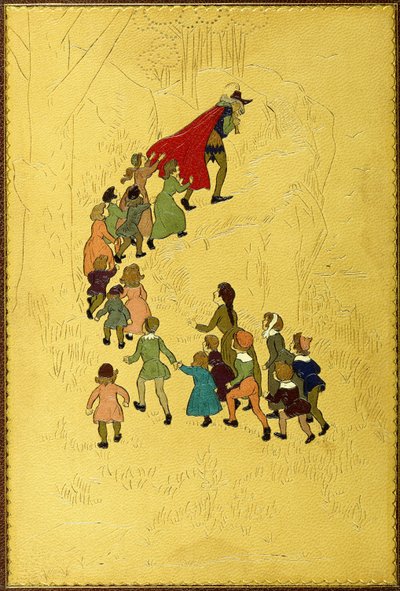 上部カバー、パイパーのイラスト付きの子供たち、1893 作： Hugh Thomson