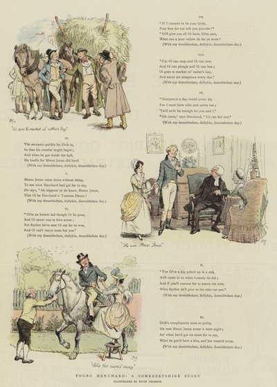 若いハーチャード、サマセットシャーの物語（クロモリト） 作： Hugh Thomson